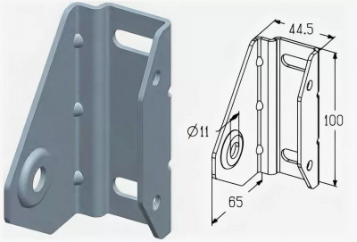 ALUTECH: 403410000 - Кронштейн левый  PB-68L фотография